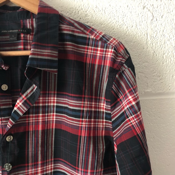 John Varvatos Plaid casual button down sz: Large NWT - Picture 2 of 7